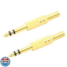 PNGKNYOCN 1/4 inch Stereo Plugs, Replacement 6.35mm TRS Solder Ty