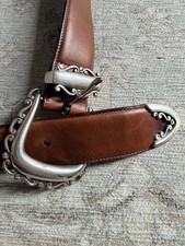 BRIGHTON Leather Belt Womens Small Brown Boho Western 1994 Classic Cowgirl 33