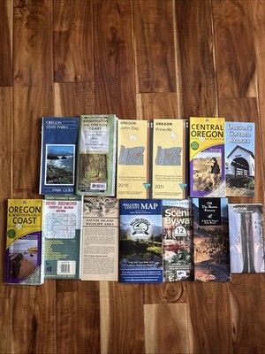 Lot Of 13 Maps And Information From Oregon,Utah, Washington, California 