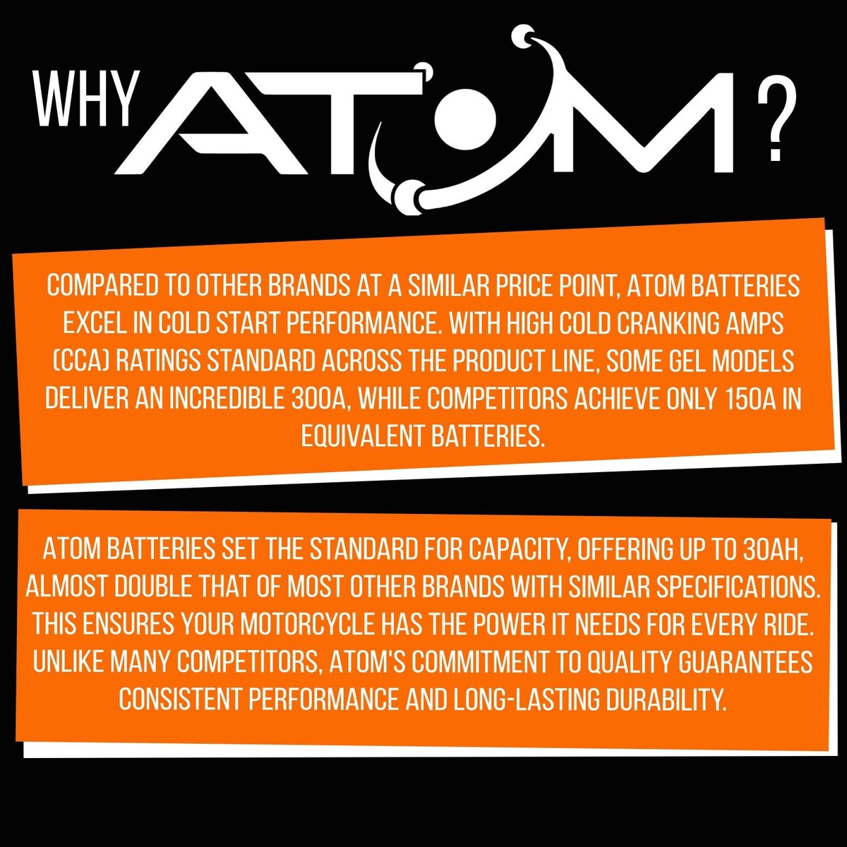 Atom AGM Motorradbatterie YB16AL-A2 12V 17Ah Für Suzuki VS 750 Intruder 1985-1991