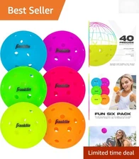 X-40 Outdoor Pickleball Set - 6 Neon Balls, Seamless Construction & Approved