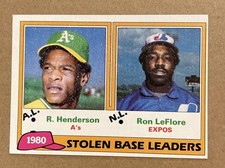 1981 Topps - Stolen Bases Leaders #4 - EX Rickey Henderson Ron LeFlore