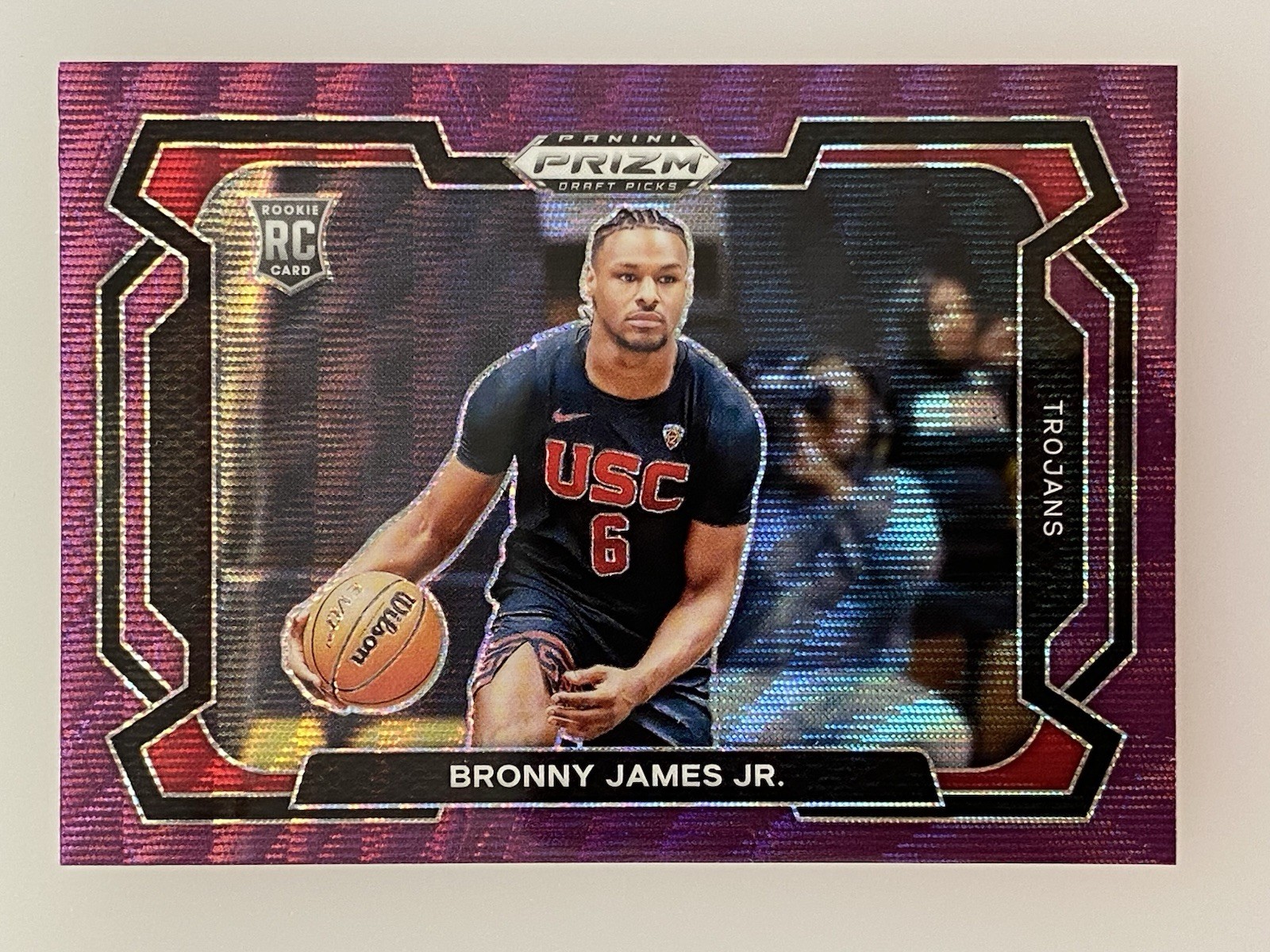2024 Panini Prizm Draft Picks - Bronny James #86 Purple Wave Prizm Var. (RC)
