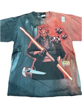 Vintage 90s Star Wars Episode 1 Darth Maul Tie Dye Shirt Size XL DEADSTOCK