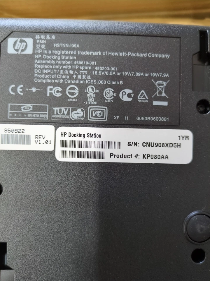 Kit de docking station HP Elite & ProBook Series Gold HSTNN-109X 469619-001 - Imagem 2 de 2