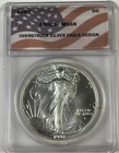 1997 Daniel Carr Overstruck Silver Eagle Design ANACS MS69