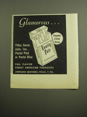 vanity fair cigarettes 1958 Vanity Fair Cigarettes Advertisement - Glamorous