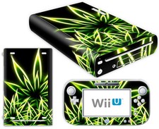 Nintendo Wii U Skin Design Foils Sticker Screen Protector Set - Cannabis Motif