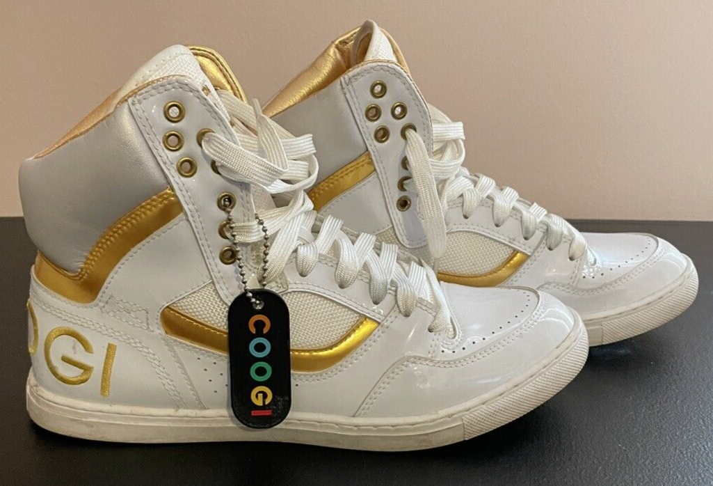 Vintage Old School COOGI Women’s White/Gold Sneakers Athletic Shoes size
