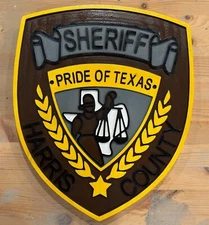 Police Harris County 3D routed wood patch sign plaque