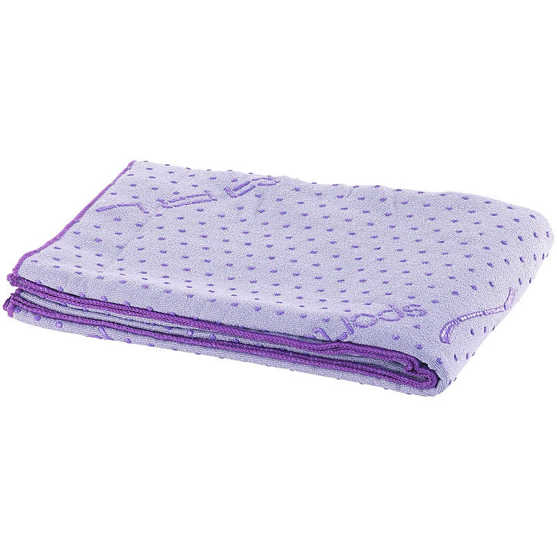 2in1-Mikrofaser-Yoga-Handtuch & Auflage, saugfähig, rutschfest, lila - Bild 3 von 4