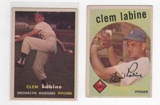 CLEM LABINE   1957 TOPPS #53  &  1959 TOPPS #403    BROOKLYN/LA DODGERS