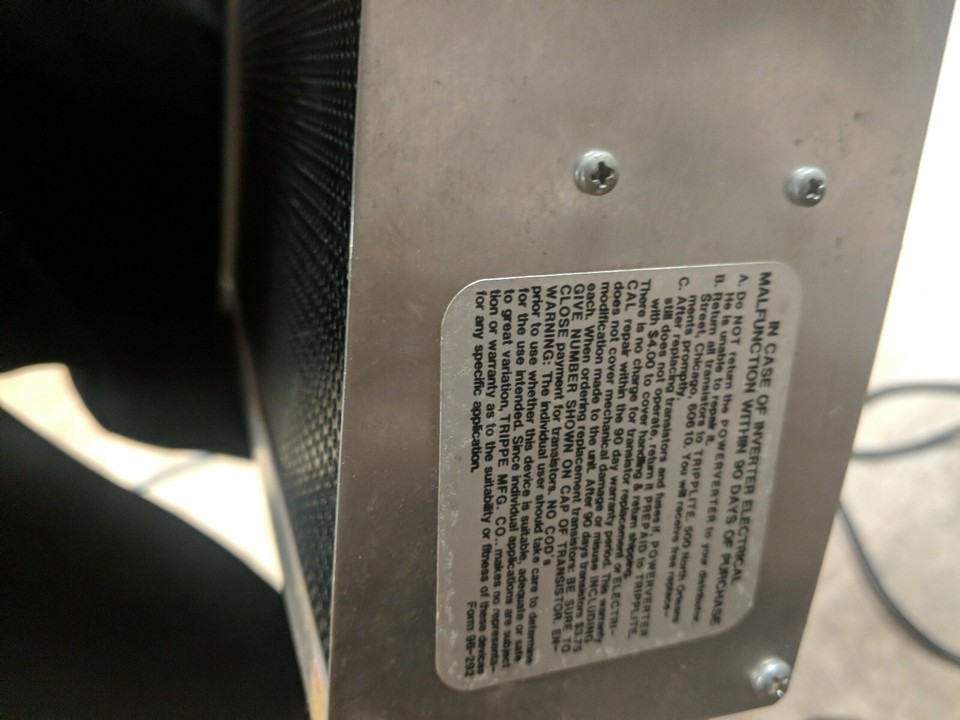 Alimentation Tripp-Lite PowerVerter PR-3/UL Vintage, Pour Pièces Ou Réparation