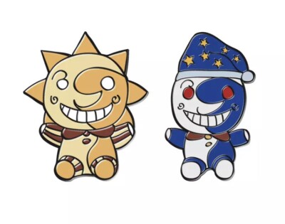 2 x Seelenfresser Sonne & Mond Metall Emaille Pin Anstecker Logo Japanisch Manga Anime