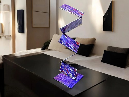 Original Abstract Metal Sculpture, "Purple Rain" by Nicholas Turner - Picture 2 of 10