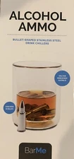 BarMe Alcohol Ammo 6 Bullet-Shaped Stainless Steel Drink Chillers New In Box