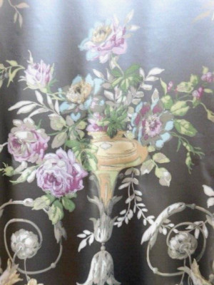 2 Double Rolls ASHFORD HOUSE Gray Floral Wallpaper-Pink Roses-Blue Yellow Flower