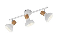 Reality Leuchten Latika Strahler Deckenlampe 3-Flammig Braun Weiß Metall 47 X 18