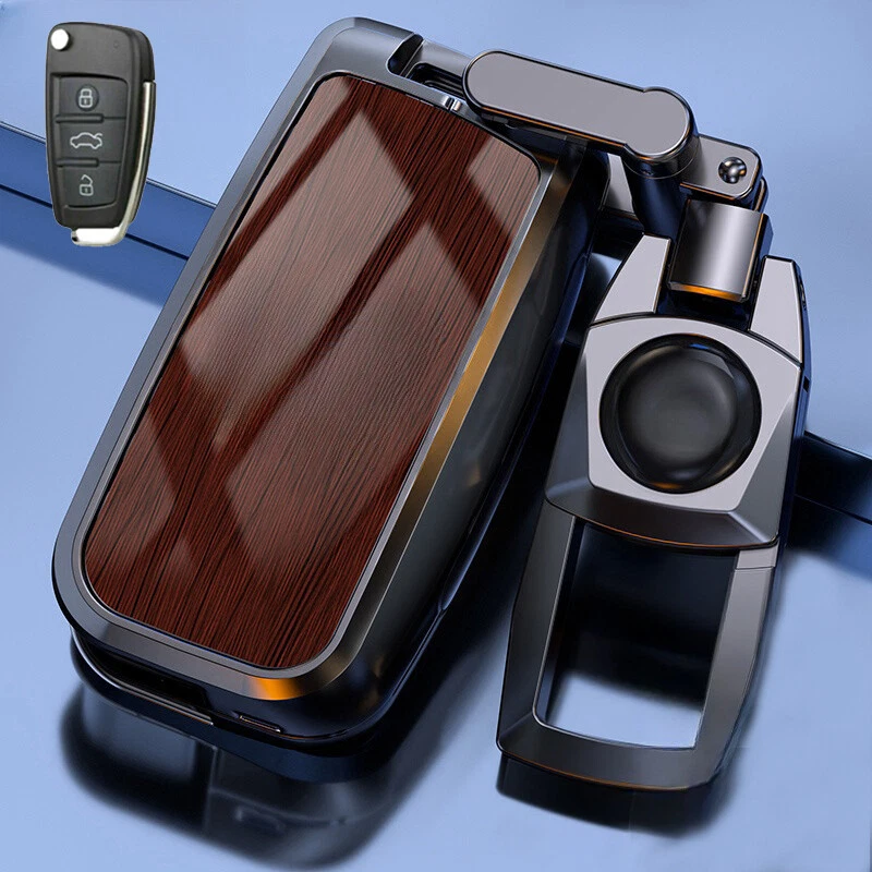 Zinc Alloy Leather TPU Car Key Case Cover For Audi S3 A4 S4 RS4 A6 RS6 Q5 Q7 TT Foto 3 de 4