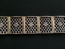 Antico bracciale argento 925 con decorazione floreale vintage Blachian Antik B38