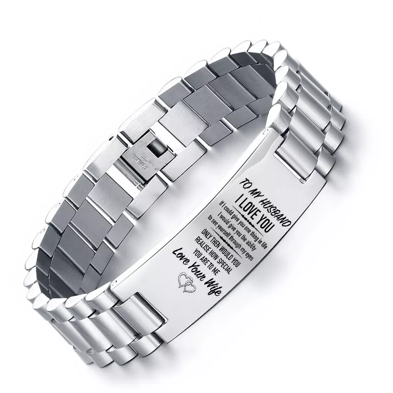 Personalized men's shop bracelet stainless steel
