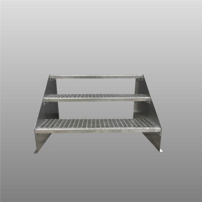 3-stufige Standtreppe freistehend / Stahltreppe Breite 90cm Höhe 63cm