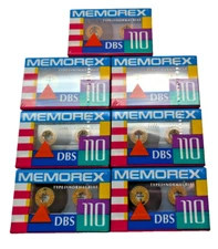 Vintage Memorex DBS 110 Blank Cassette Tapes Brand New Sealed Lot Of 7