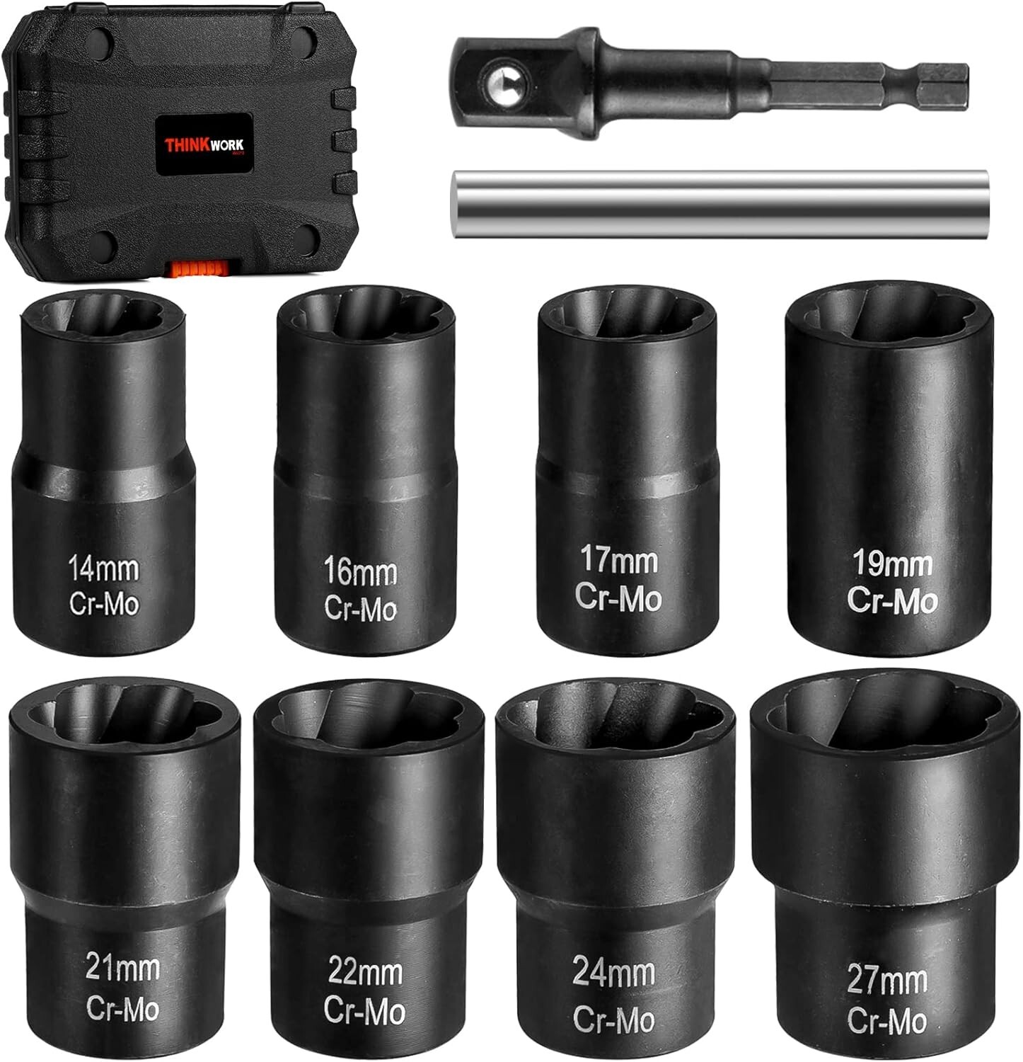 10-Piece Lug Nut Remover Kit Wheel Lock Removal for Stripped Damaged Bolts, Nuts