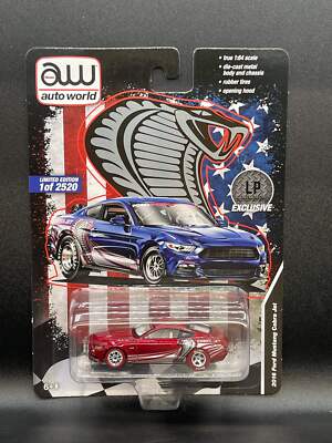 ULTRA RED CHASE AUTO WORLD 2016 Ford Mustang Cobra Jet Blue 1:64 Diecast LP Excl