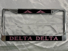 Delta Delta License Plate Frame, Inlay, New, Made in USA
