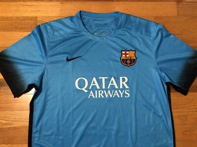 FC Barcelona Nike シャツ ネイビー New XL Nike FC Barcelona 2015 3rd Kit Blue Soccer Jersey