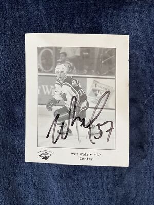 Minnesota Wild Wes Walz Autograph 4x5