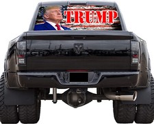 Truck Back Window Graphics Trump American Flag P536 Rear Decal Wrap Tint