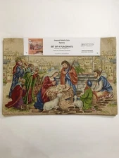Emme Tapestry 4 Placemats Set Birth of Jesus Nativity Scene Christmas Portugal