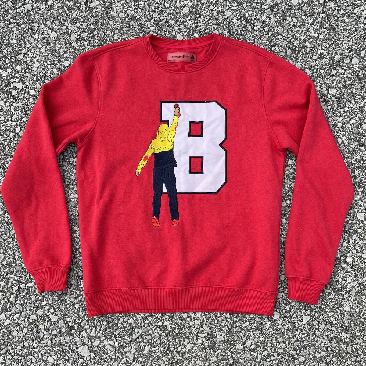 Black Pyramid Sweatshirt Mens Medium Red Embroidered Logo Chris Brown Pullover