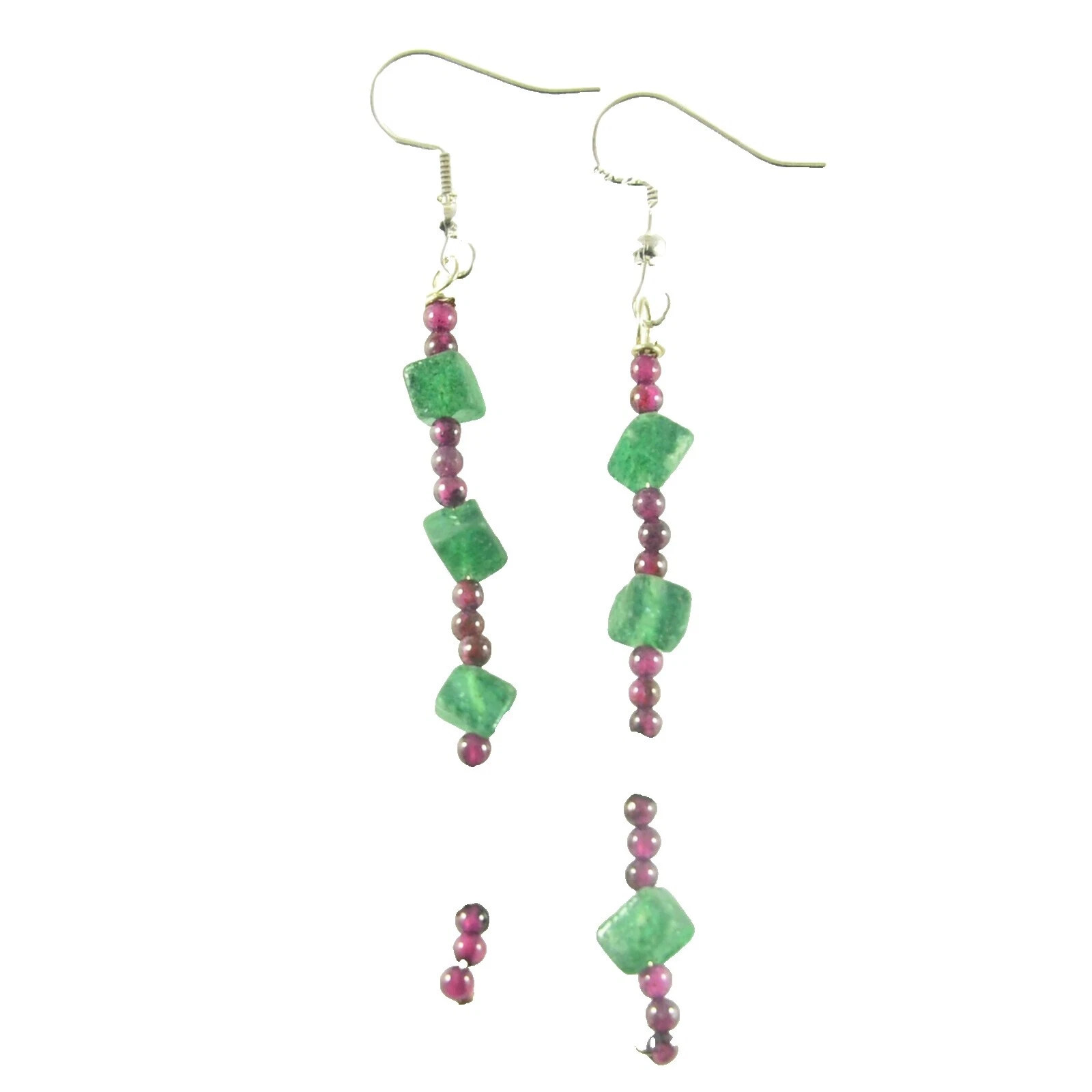 Aventurina Chapado en Plata Pendientes hechos a mano