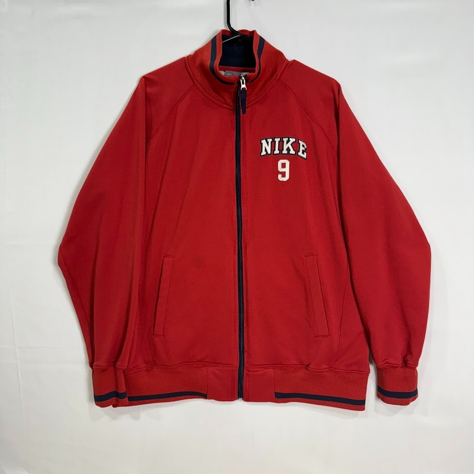 Nike Red Full Zip Track Jacket #9 Embroidered Men's L Y2K