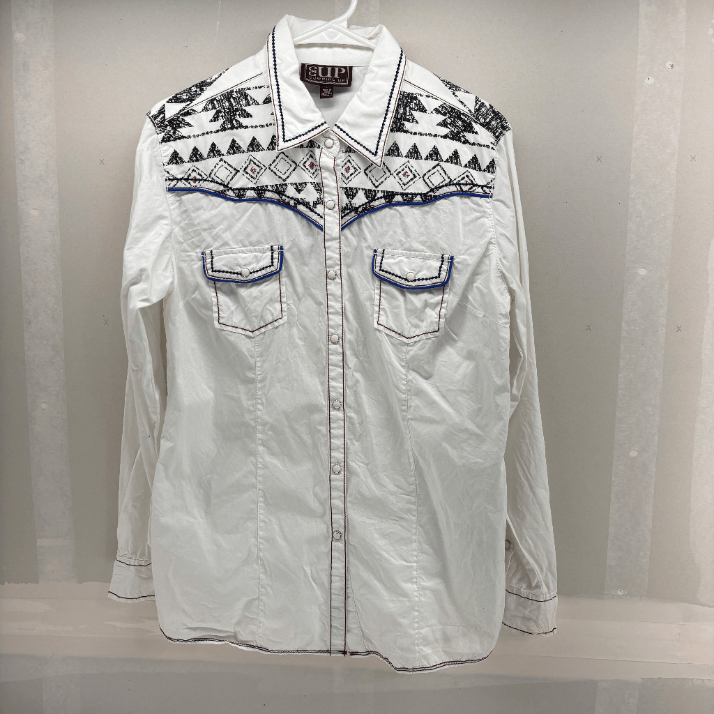Western-Inspired Collared Button Front Shirt Top