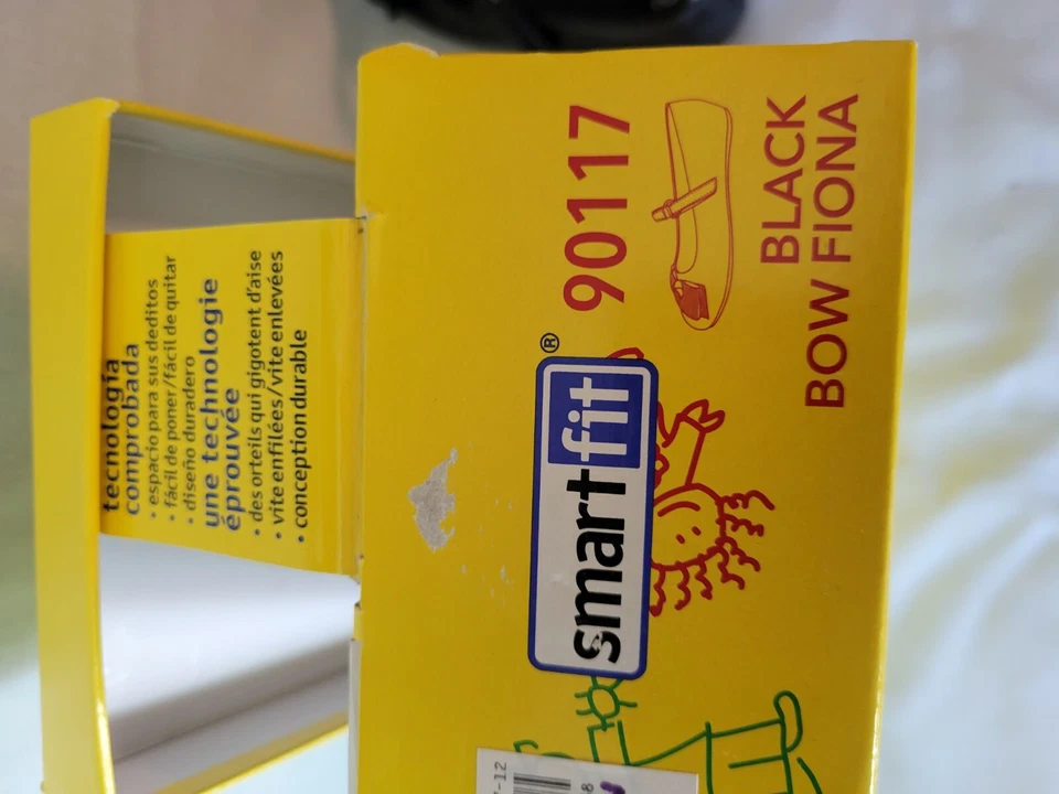 SMART FIT Girls Size 6 BLACK PATTEN LEATHER WITH CLOTH BOWES NEW ORIGINAL BOX - Image 4 of 4