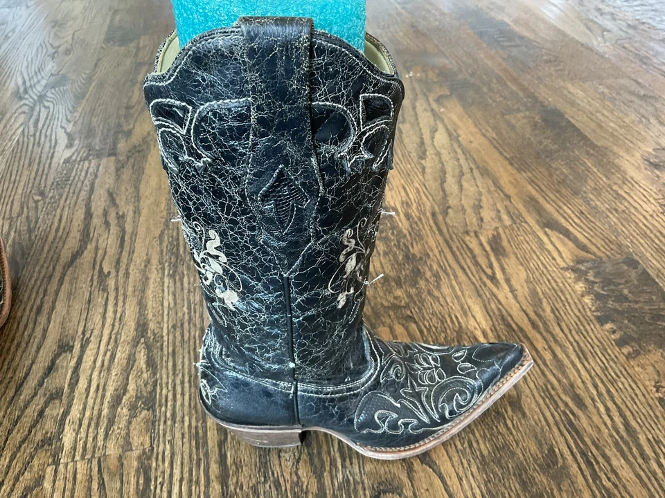 Corral Vintage C2108 Black Western Cowboy Boots Women's US Size 5.5 M - Image 3 of 4