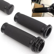 1" Black 25mm Handle Bar Hand Grips For Harley Touring Sportster Dyna Softail US