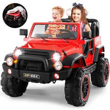 12V Battery Red Kids Ride on Truck Car Toys Black w/ MP3, LED Light, RC, Cover