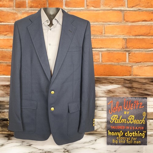 Palm Beach Sport Mantel Blazer Herren 44XL Navy Gold mit Knöpfen Vintage