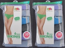 NEW 12-PACK Fruit of the Loom Women's Heather Cotton Bikini Panties Size 9 XXL