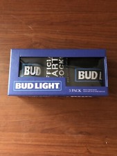 Bud Light Beer Men's 6 Pack Crew Socks Shoe Size 6 - 12 Sock Size 10-13 New