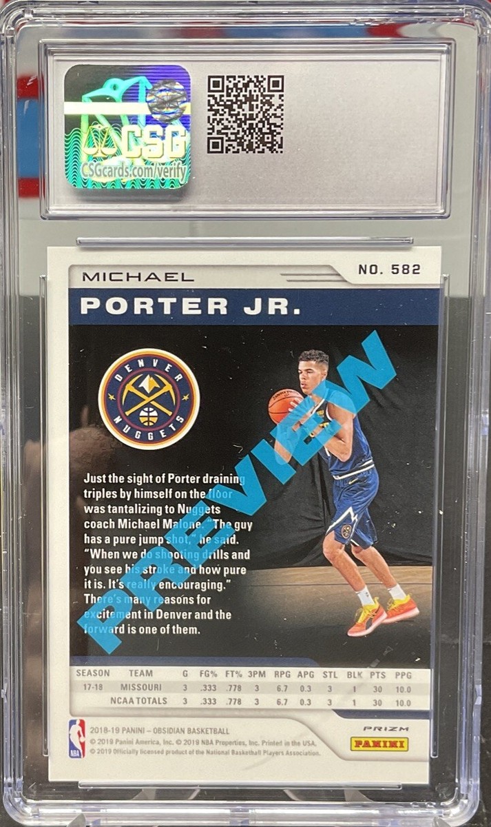 2018-19 Panini Chronicles Michael Porter Jr #582 Obsidian Preview