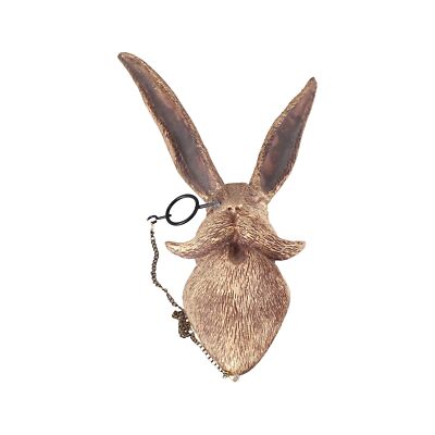 Leadigol Wall Decor Rabbit Head Wall Hanging,Bronzed Resin Animal Head Sculpt...