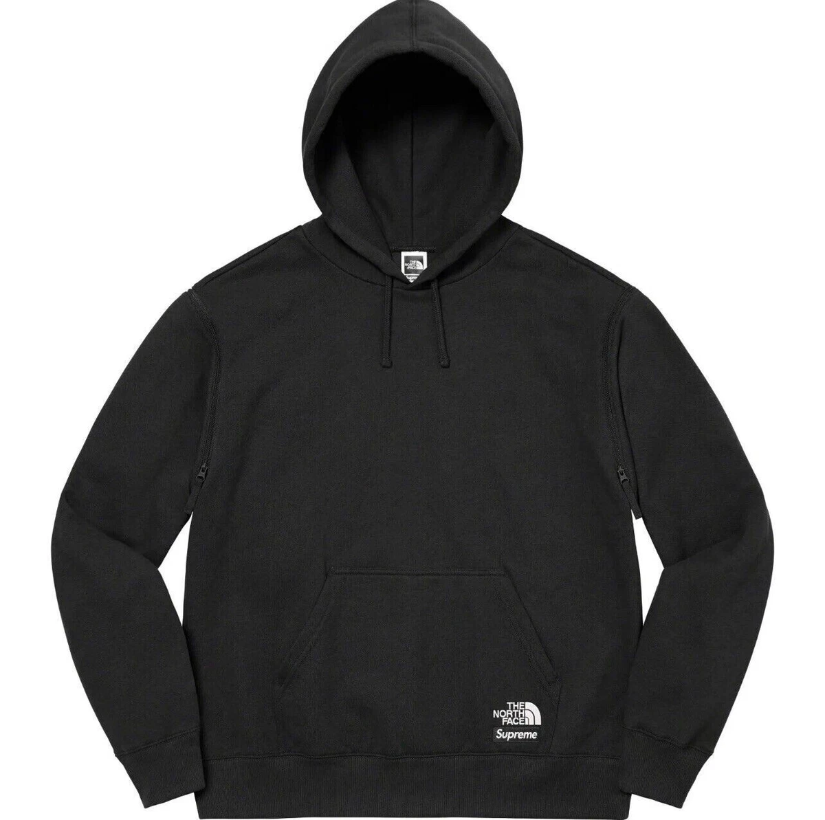 Supreme x The North Face Convertible Hooded Sweatshirt Black sz Medium M  hoodie