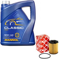 MotoröL Set 10W-40 5 Liter + ÖLfilter FüR Citroen Jumpy Mazda 5 Peugeot Toyota