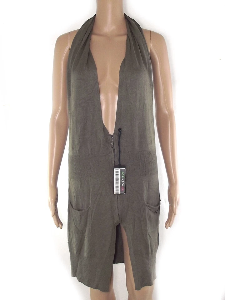 Motivi Abito Donna Verde M Tessuto In Misto Lana Stretch Zip Al Ginocchio Midi - Immagine 2 di 4